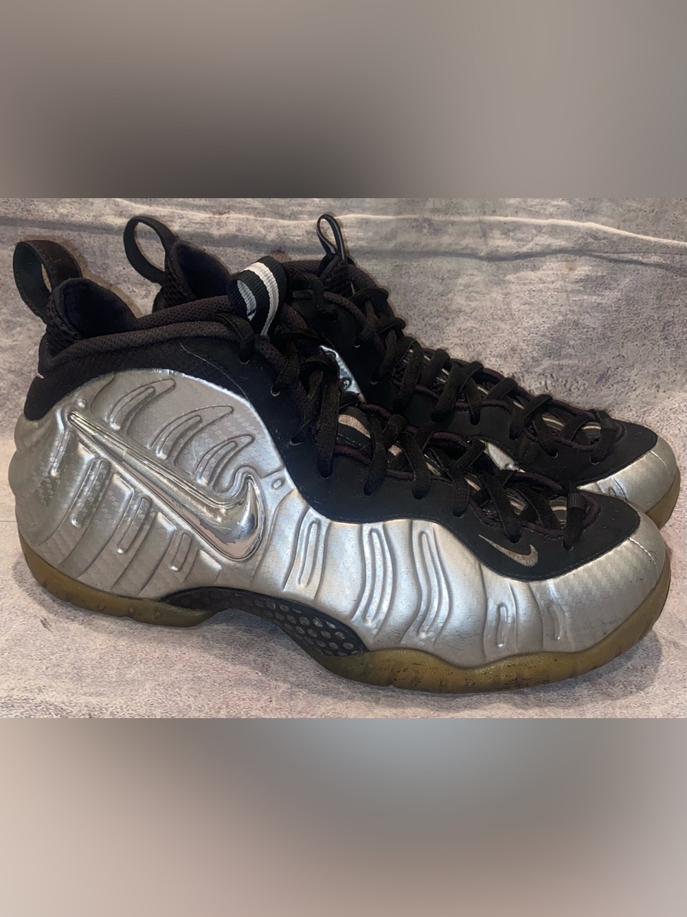 Size 9 - Nike Air Foamposite Pro Silver Surfer 616750-004 Men's Basketball Mid